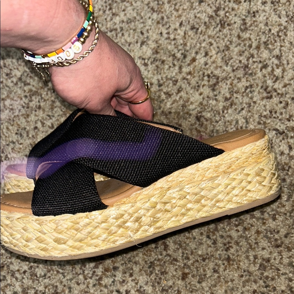 Universal Threads (Target) Black Woven Platform Sandals